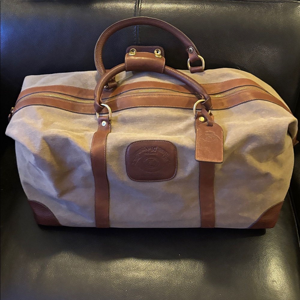 Ghurka Tan and Gray Canvas Bag